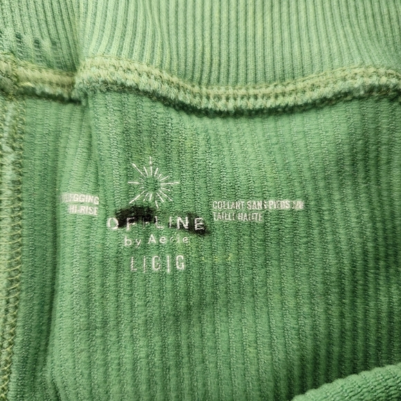 Aerie Offline 7/8 Hi Rise Leggings Seamless Green Size Large - Picture 3 of 5